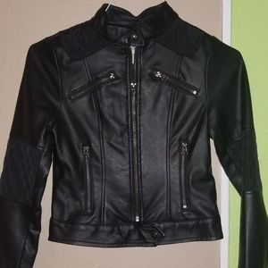 Jessica Simpson faux leather moto jacket